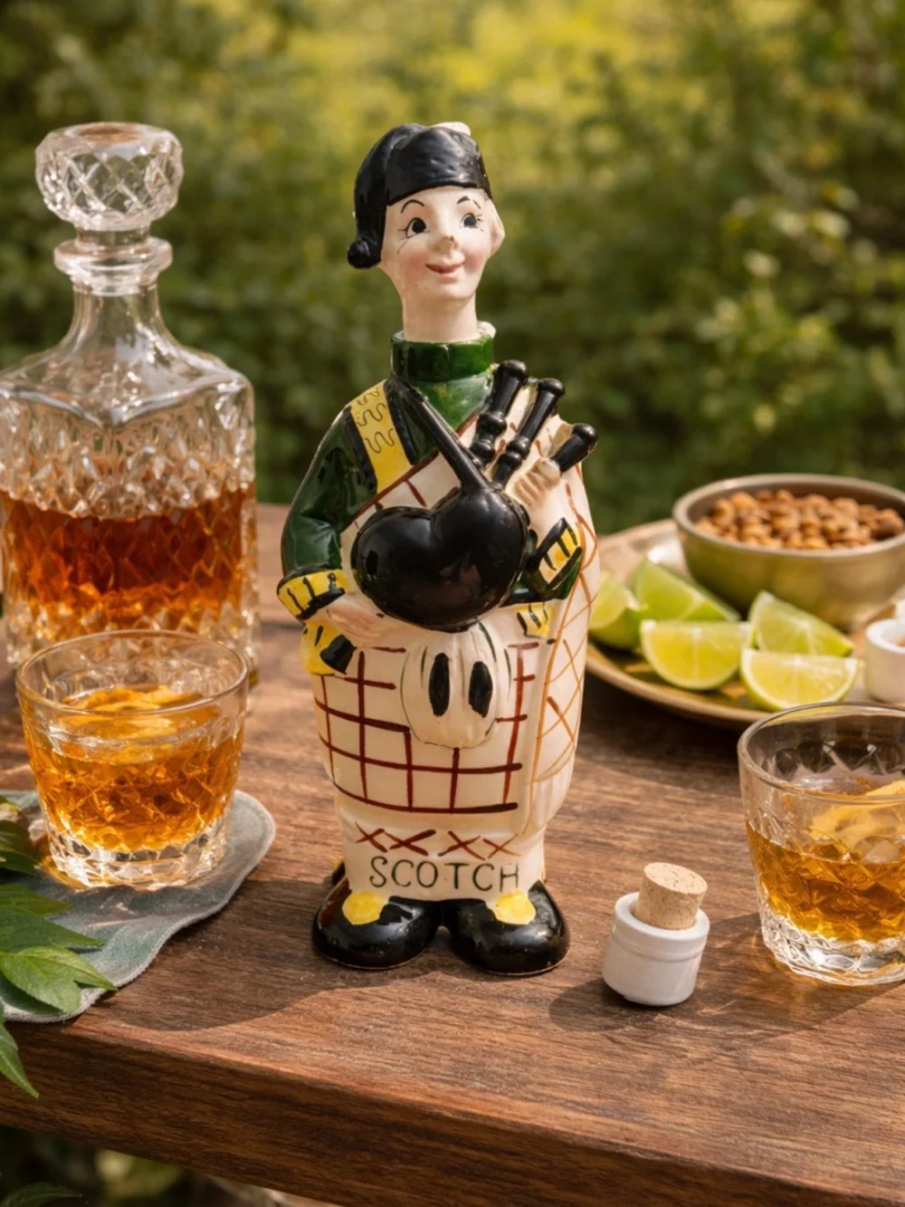 Scottish Bagpiper Ceramic Decanter‎